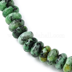 Braccialetti elasticizzati con perline rotonde piatte e naturali di turchese africano (diaspro) da donna&nbsp;BJEW-JB09717-08