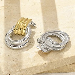 Zweifarbige Ohrstecker aus 304 Edelstahl&nbsp;EJEW-A124-01E
