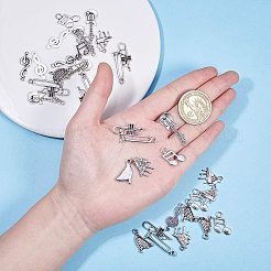Set di strumenti musicali pendenti della lega di stile tibetano&nbsp;TIBEP-PH0004-17AS