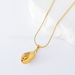 3 collana con ciondolo in acciaio inossidabile francese e perla finta di avocado per donna&nbsp;MX4396