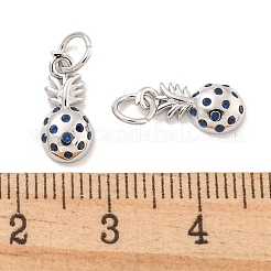 Breloques en laiton micro pavé de zircons cubiques bleu marine&nbsp;KK-Q814-06P