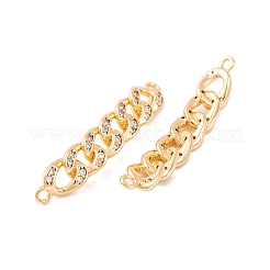 Ciondoli connettore in ottone con pavé di zirconi cubici trasparenti&nbsp;KK-S376-05G