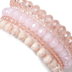 30 Stück 30 Stile facettierte runde Glasperlen Stretch-Armband-Sets&nbsp;BJEW-JB10423