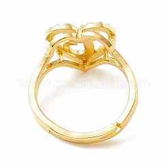 Anelli regolabili con alfabeto in vero ottone placcato oro 18k&nbsp;RJEW-M139-18C