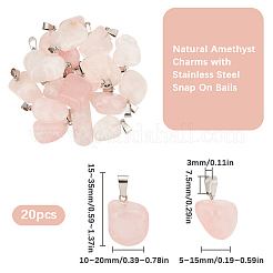 20pcs pendentifs en quartz rose naturel&nbsp;G-BBC0001-50D