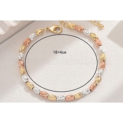 Französische Armbänder im klassischen Stil aus Messing mit geriffelten ovalen Perlen für Frauen&nbsp;JM7505-1