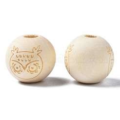 Unvollendete europäische Perlen aus Naturholz&nbsp;WOOD-S045-149