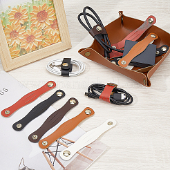 20 Stück 5 Farben PU-Leder-Datenkabel-Aufbewahrungsbänder&nbsp;AJEW-GF0008-50