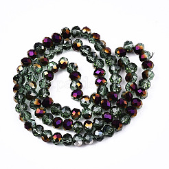 Chapelets de perles en verre transparent électrolytique&nbsp;LS-EGLA-A034-T6mm-F25