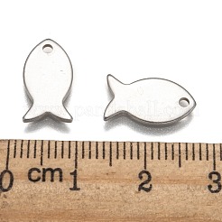 Breloques en forme de poisson en acier inoxydable 304 résistant au ternissement&nbsp;STAS-M037-08