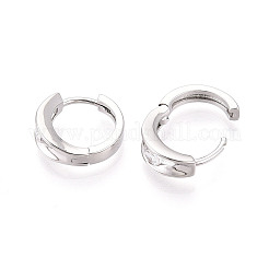 Boucles d'oreilles créoles en laiton zircon cubique micro pavé&nbsp;EJEW-T048-46P