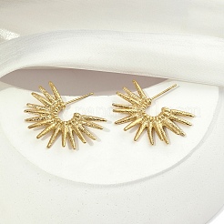Pendientes de acero inoxidable 201 con forma de sol&nbsp;EJEW-D084-14G