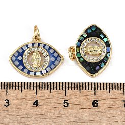 Placage de crémaillère en laiton micro pavé pendentifs en zircone cubique claire&nbsp;KK-U032-30G