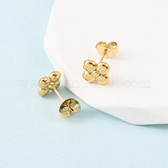 Orecchini a bottone a forma di fiore in acciaio inossidabile 304&nbsp;EJEW-K268-83G