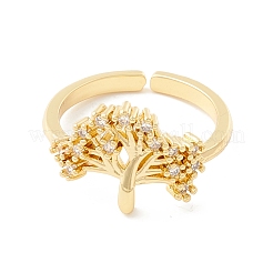 Bague de manchette arbre de vie en zircone cubique transparente&nbsp;RJEW-K235-05G