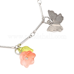 Sprühlackierte Glasperlen und 201 Edelstahl-Charm-Armbänder&nbsp;BJEW-JB12419-01