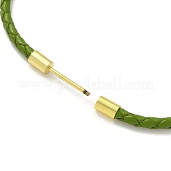 Fabrication de bracelets en similicuir rond tressé de 3 mm&nbsp;MAK-S075-01G-N