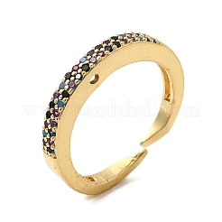 Micro ottone spianare anelli zirconi&nbsp;RJEW-P166-02G-02