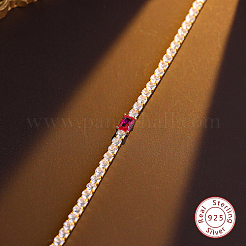 925 braccialetto a catena a maglie rettangolari in argento sterling&nbsp;HV4150-1