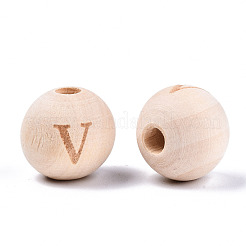 Perle europee di legno naturale non finito&nbsp;WOOD-S045-143A-01V