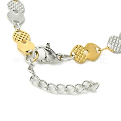 Braccialetti a maglie a cuore in acciaio inossidabile 304 con placcatura ionica (ip) per donna&nbsp;BJEW-A007-02GP