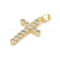 Pendenti in zirconi cubici trasparenti in micro pavè di ottone&nbsp;KK-H254-09G