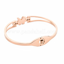 Kristall-Strass-Schmetterlingsarmband&nbsp;BJEW-N017-019RG