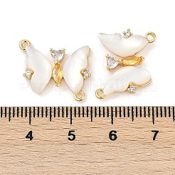 Pendentifs avec zircon cubiques à micro-pavés en laiton&nbsp;KK-U043-31G-01
