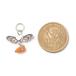 7 pièces 7 styles pendentifs en alliage de copeaux de pierre mélangés naturels et synthétiques de chakra&nbsp;PALLOY-JF01778-01