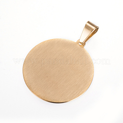 Placcatura ionica (ip) 304 acciaio inossidabile piatto rotondo con ciondolo a croce con parola preghiera del Signore&nbsp;X-STAS-P085-25