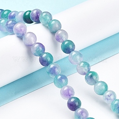 Facettierte rondellgefärbte naturweiße Jade-Perlenstränge&nbsp;G-D073-01E