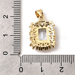 Pendentifs avec zircon cubiques à micro-pavés en laiton&nbsp;KK-I360-010G-02