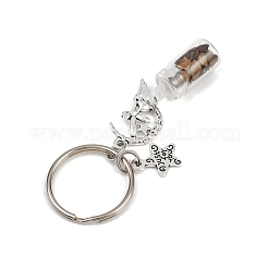 7 Stück 7 Stile Glasflasche mit Chakra-Edelstein-Chip im Schlüsselanhänger&nbsp;KEYC-JKC01393-01