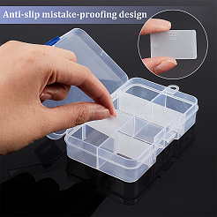 8 transparente Acryl-Perlen-Organizer-Behälter mit Gittern&nbsp;CON-WH0087-32