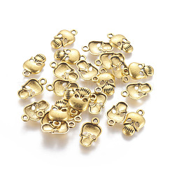 Tibetischer stil Aluminium Anhänger & Charms&nbsp;TIBEP-K585-AG-RS