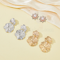 3 par de pendientes colgantes de hoja de aleación de 3 colores para mujer&nbsp;EJEW-FI0001-27