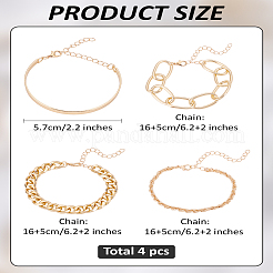 4-teiliges stilvolles mehrlagiges Kettenarmband-Set aus Legierung – 4 kreative&nbsp;BJEW-LP0001-23