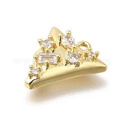 Pendentifs avec zircon cubiques à micro-pavés en laiton&nbsp;KK-U061-05G-02