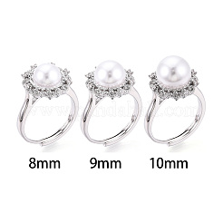 Blumenform Messing Micro Pave klare Zirkonia verstellbare Ringfassungen&nbsp;KK-T076-45P