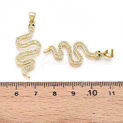 Pendentifs avec zircon cubiques à micro-pavés en laiton&nbsp;KK-T070-55G