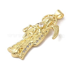 Ciondoli in ottone con placcatura a cremagliera con micro pavé di zirconi chiari&nbsp;KK-B092-29G