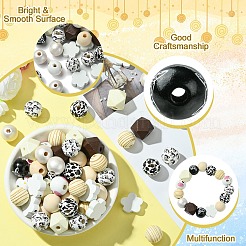 Kit per realizzare portachiavi in legno con perline fai da te a tema bestiame&nbsp;DIY-YW0008-69A
