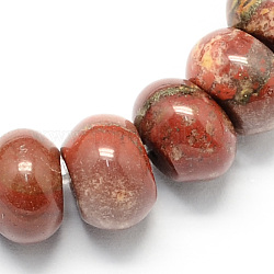 Rondelle Shaped Natural Gemstone Red Jasper Beads Strands, Sienna, 8x5mm, Hole: 1mm, about 60~65pcs/strand, 15.7inch