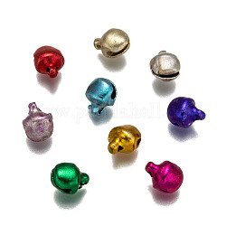 Charms campana de aluminio, color mezclado, 7~8x6x5mm, agujero: 1 mm