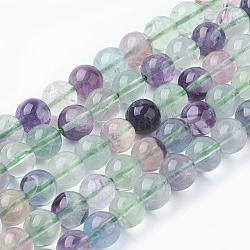 Natural Fluorite Beads Strands, Grade A, Round, 8mm, Hole: 1mm, about 49pcs/strand, 15.7 inch
