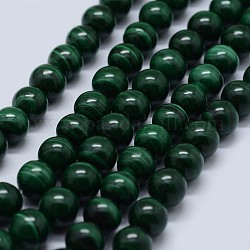 Chapelets de perles en malachite naturelle, Grade a, ronde, 4mm, Trou: 0.6mm, Environ 95 pcs/chapelet, 15.5 pouce (39.5 cm)