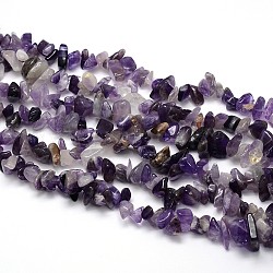 Natural Amethyst Beads Strands, Chips, 5~8x5~8mm, Hole: 1mm, about 31.5inch