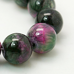 Jade Perlen Stränge, natürliche weiße Jade, gefärbt, Runde, Farbig, 4 mm, Bohrung: 1 mm, ca. 98 Stk. / Strang, 15.7 Zoll