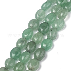 Natürlichen grünen Aventurin Perlen Stränge, Oval, 8x6x3.5~4 mm, Bohrung: 1 mm, ca. 45~52 Stk. / Strang, 15.16~15.74 Zoll (38.5~40 cm)