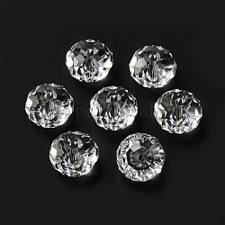Perle di cristallo austriache imitazione di vetro, sfaccettato, rondelle, chiaro, 8x5~5.5mm, Foro: 1.2~1.5 mm